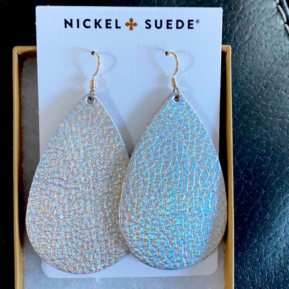 Nickel & Suede NEW Medium Silver Shell Earrings